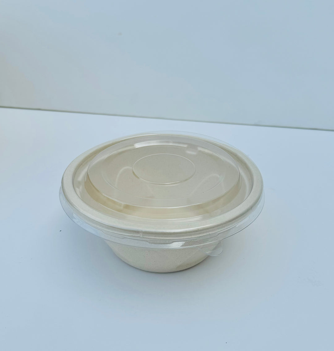 1000ml Bagasse round bowl with lid