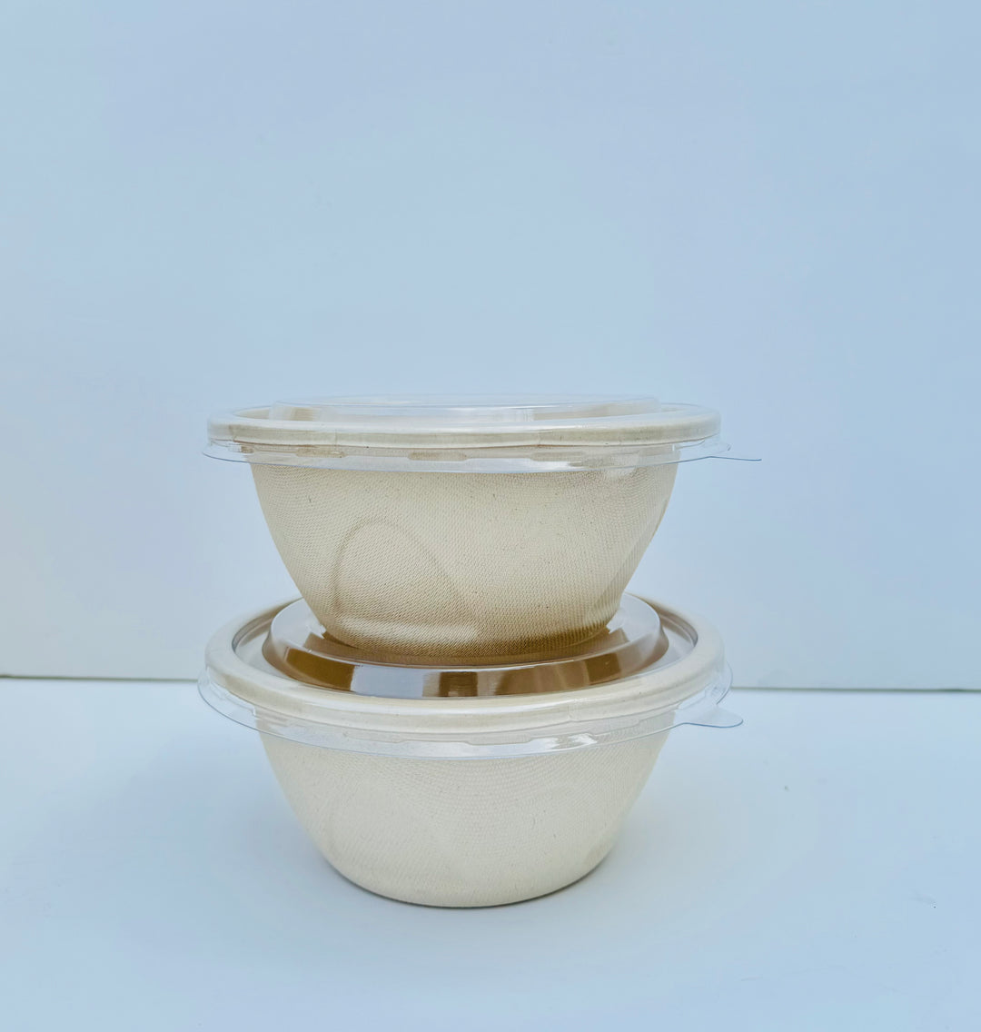 1000ml Bagasse round bowl with lid