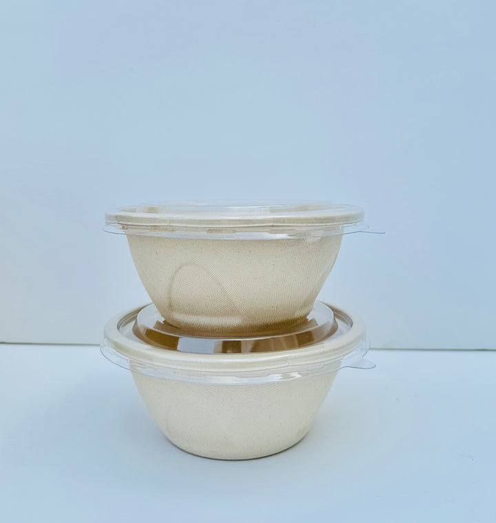 1000ml Bagasse round bowl with lid