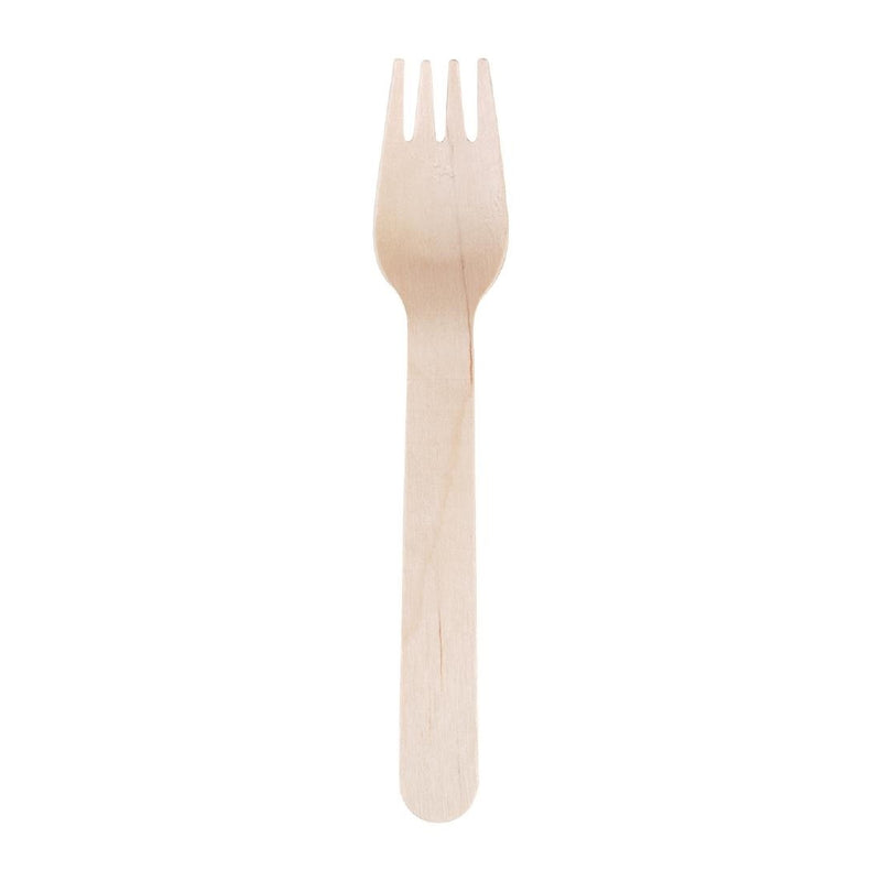 EcoPakOnline 160mm birchwood disposable DINNER fork