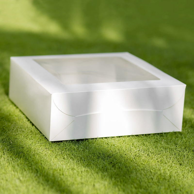 EcoPakOnline White cake box 12x12x4 inches for cakes/tarts
