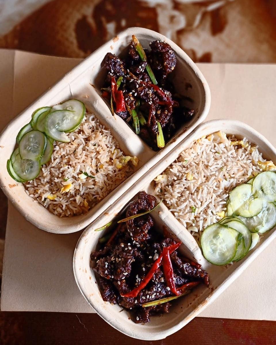 1000ml Bagasse 2 compartment bowl - EcoPakOnline