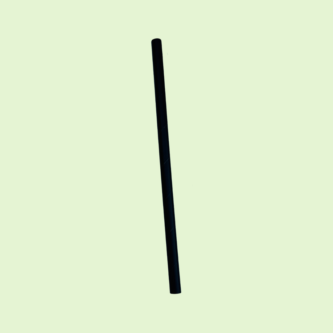 8mm 3 layer paper Straw (Black)
