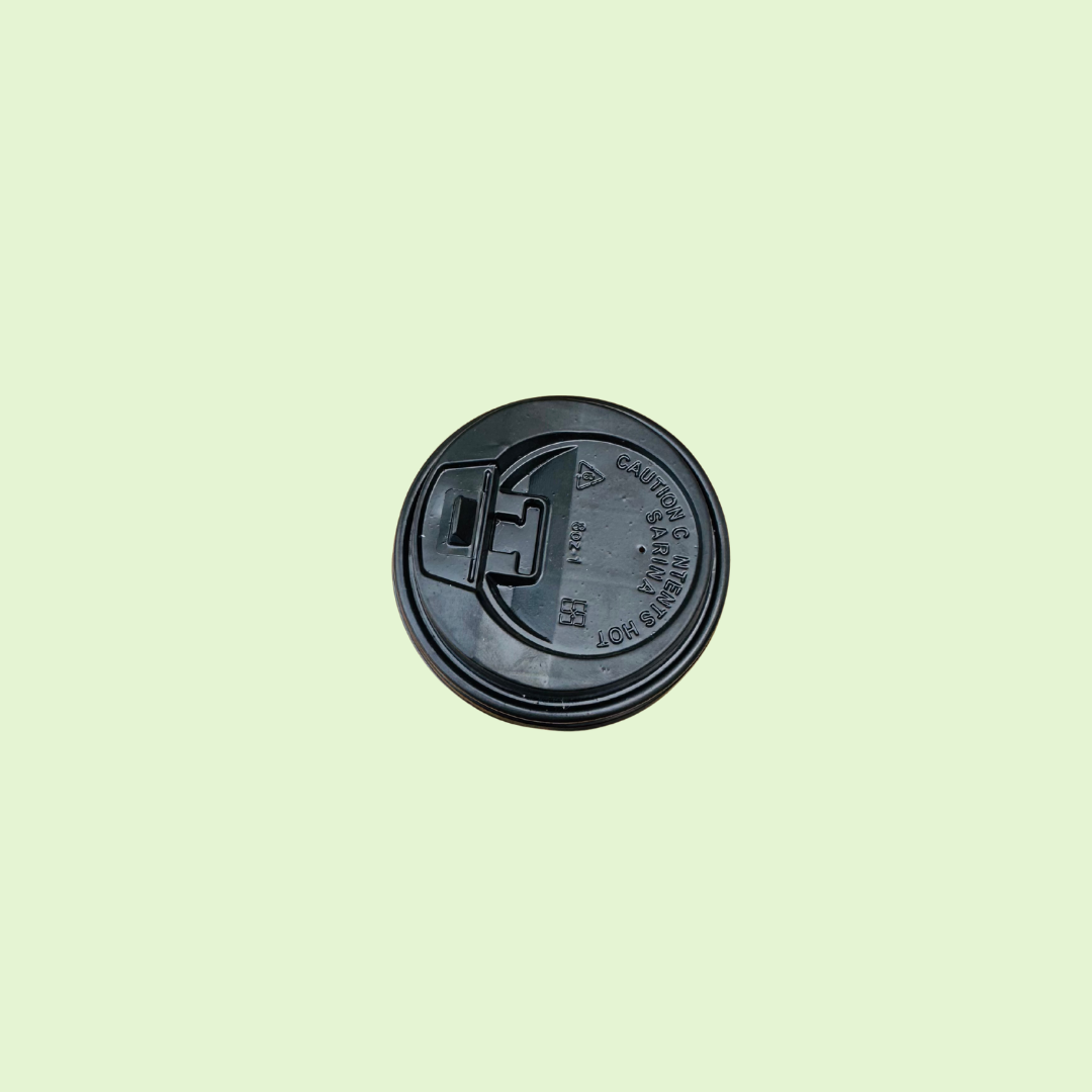 8 ounce double wall coffee cup with black lid