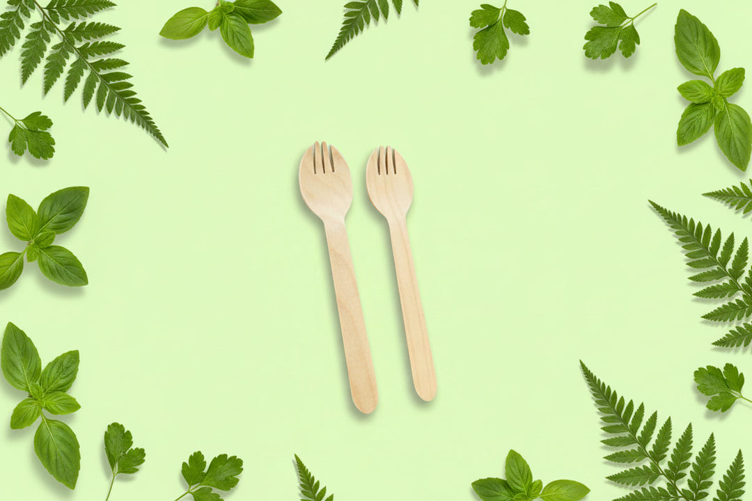 160mm birchwood DINNER spork for rice/pasta/salads