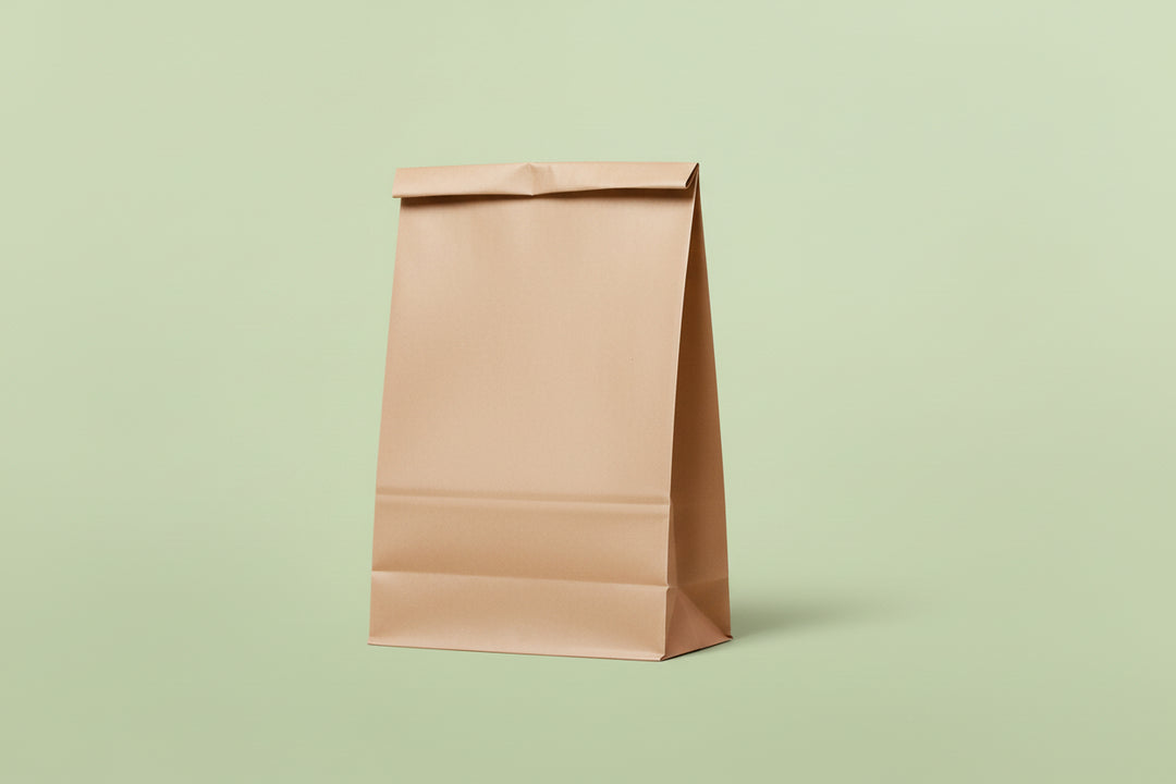 Kraft takeaway paper bags 14" x 9" x 5" inches