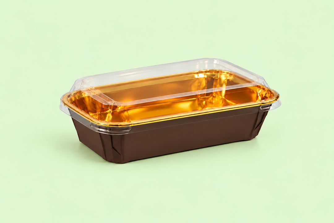 Aluminum Foil Loaf Pan with Clear Lid (200ml)