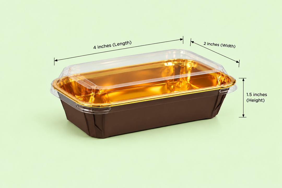 Aluminum Foil Loaf Pan with Clear Lid (200ml)