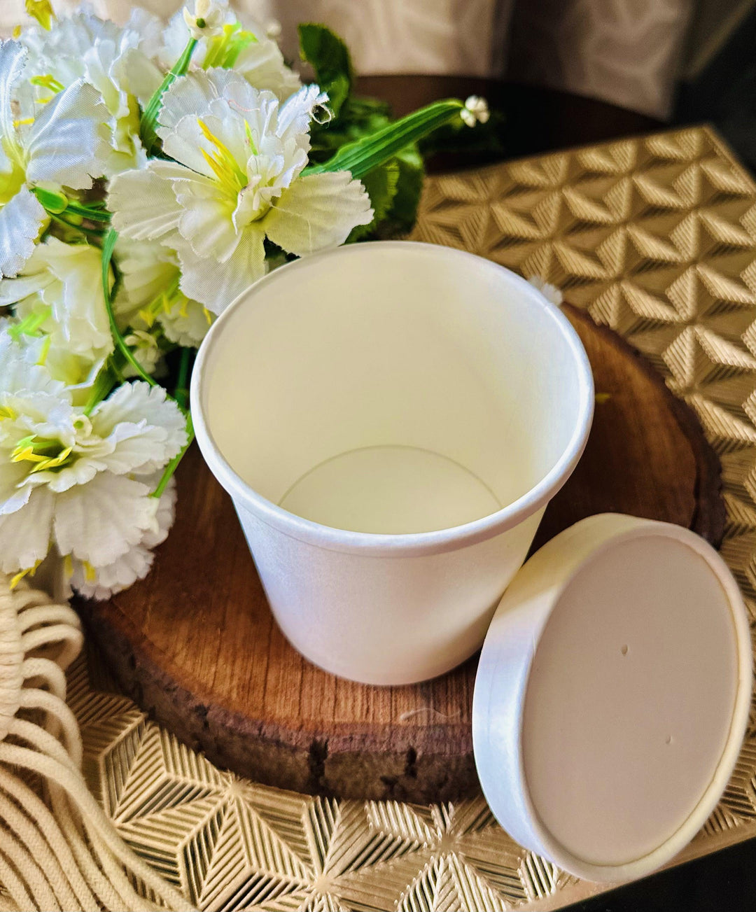 350ml white kraft tub for ice cream and soup