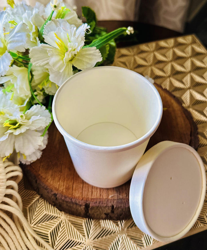 350ml white kraft tub for ice cream and soup