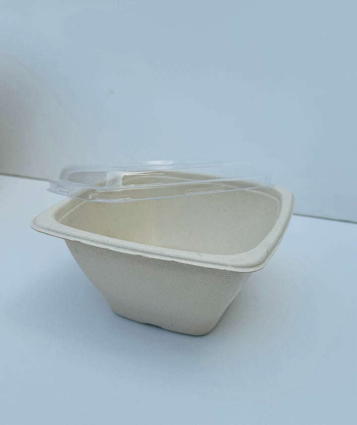 1200ml Square Bagasse Bowl with lids