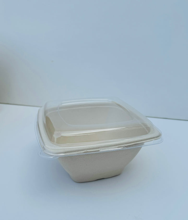 1200ml Square Bagasse Bowl with lids