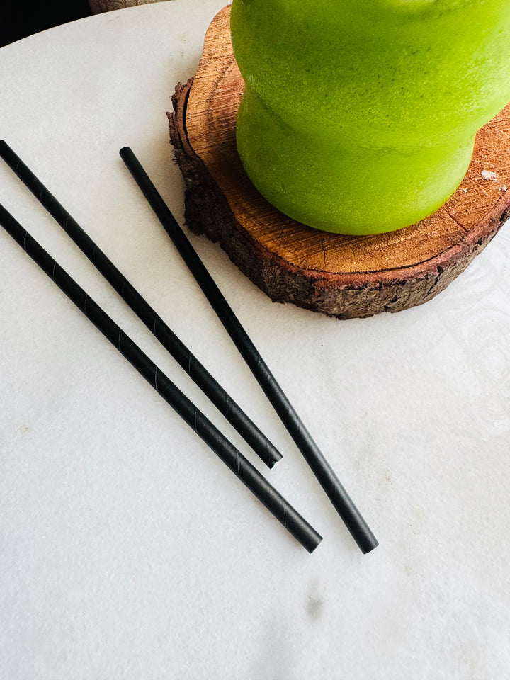 6mm paper straw Black