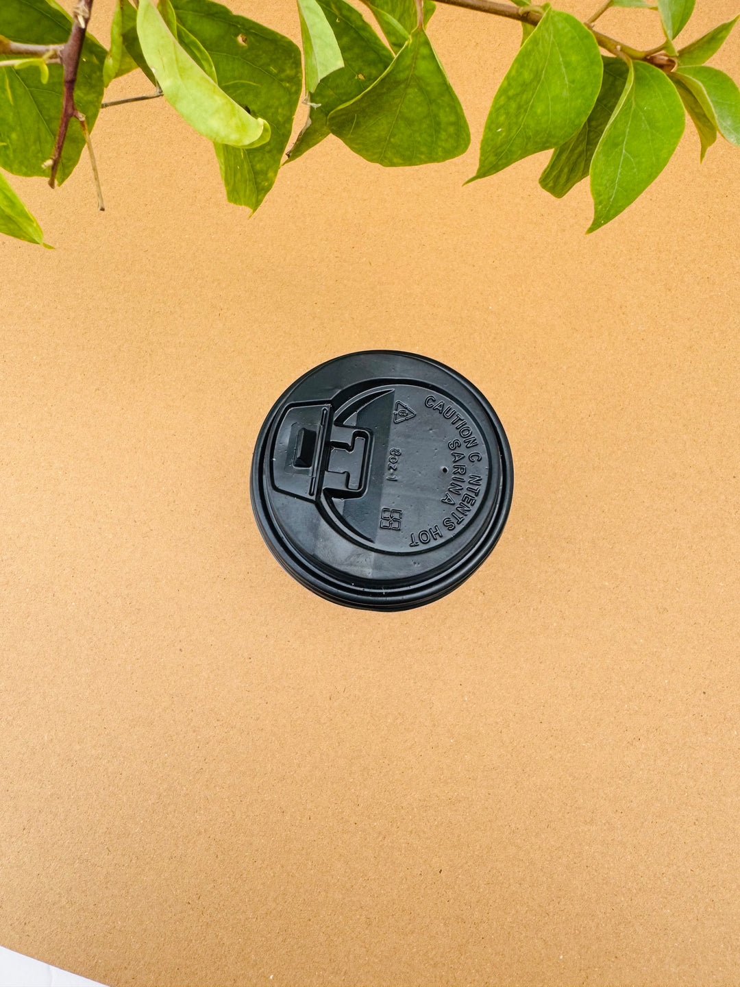 8 ounce double wall coffee cup with black lid