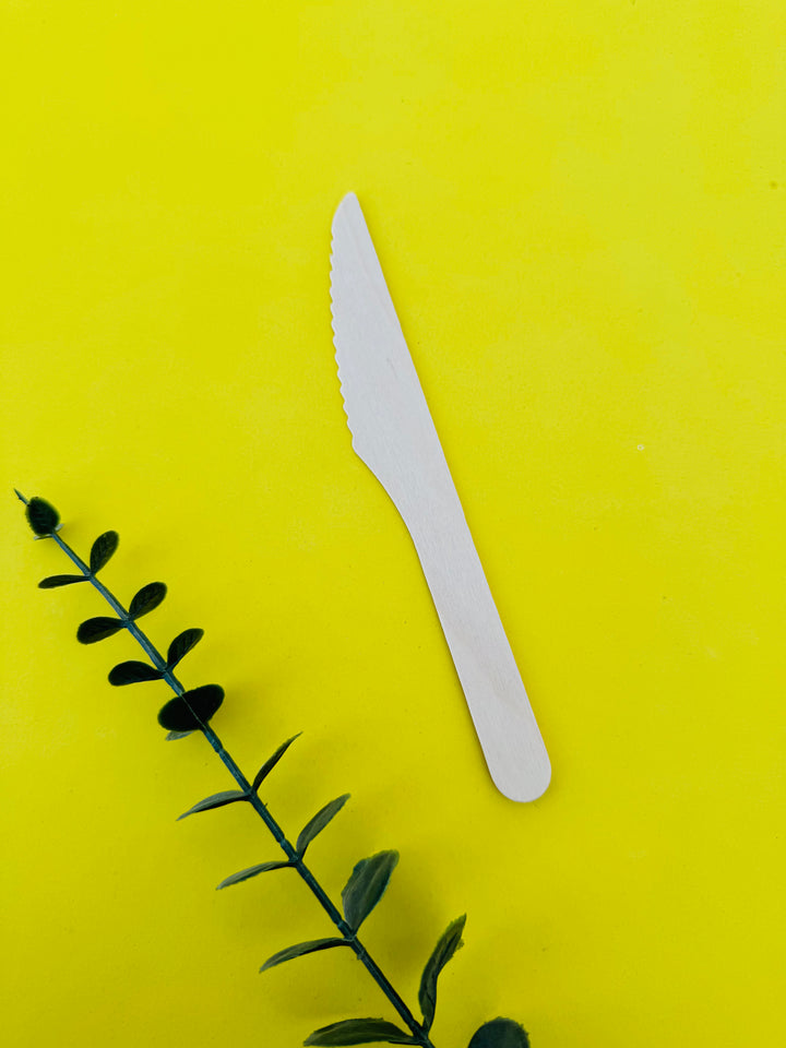 160mm birchwood disposable DINNER Knife