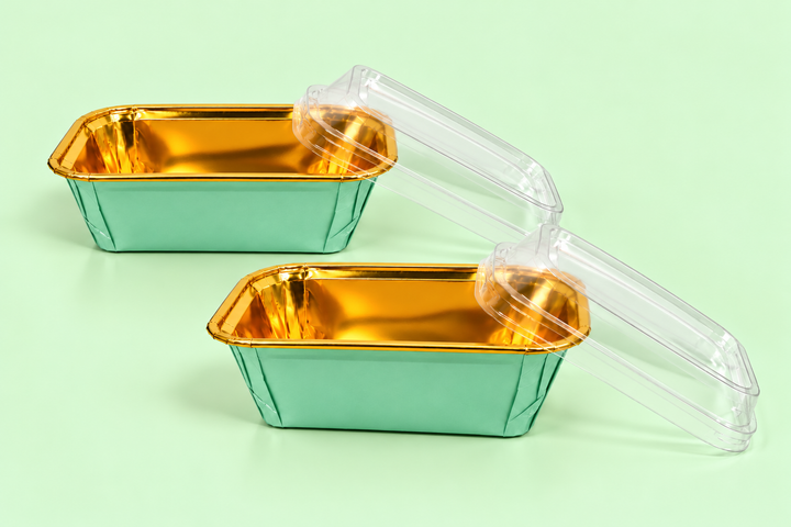 Aluminum Foil Loaf Pan with Clear Lid (200ml)