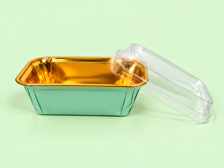 Aluminum Foil Loaf Pan with Clear Lid (200ml)