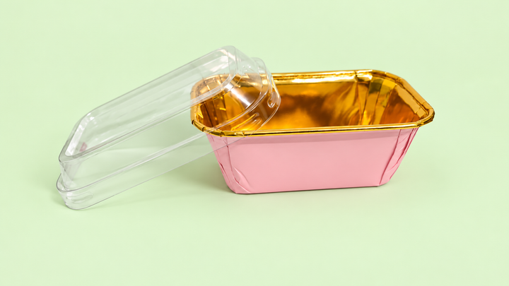 Aluminum Foil Loaf Pan with Clear Lid (200ml)