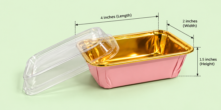 Aluminum Foil Loaf Pan with Clear Lid (200ml)