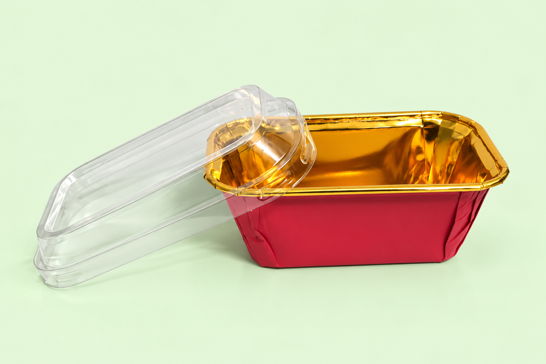 Aluminum Foil Loaf Pan with Clear Lid (200ml)