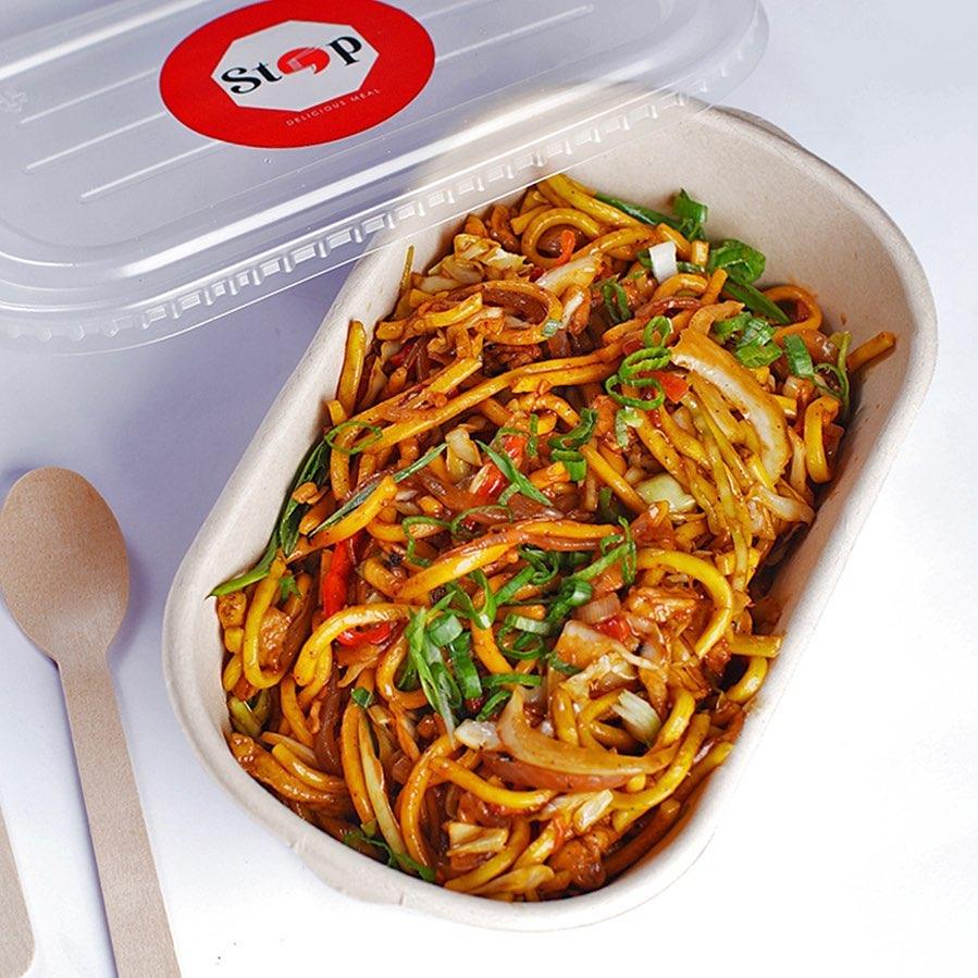EcoPakOnline 700ml Bagasse (sugarcane pulp) bowl with lid