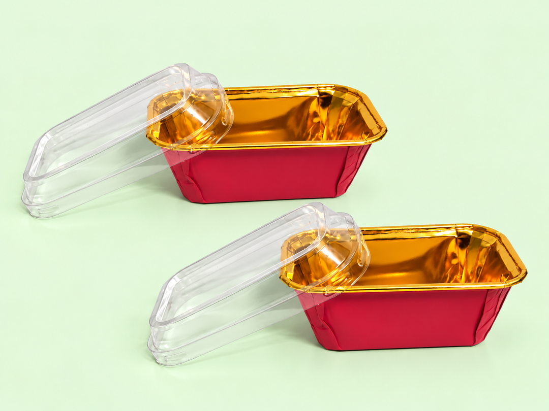 Aluminum Foil Loaf Pan with Clear Lid (200ml)