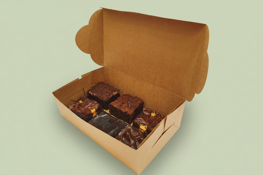 EcoPakOnline Brownie box 10x6x3 inches for 6 brownies