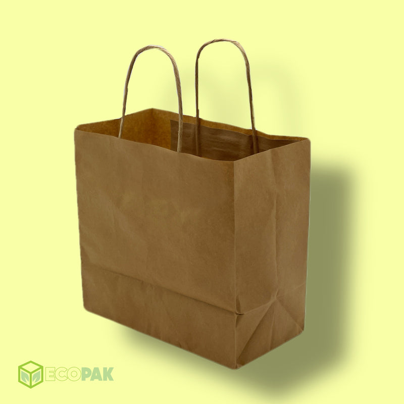 EcoPakOnline Kraft paper bag with twisted rope handle