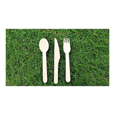 EcoPakOnline 160mm birchwood disposable DINNER fork