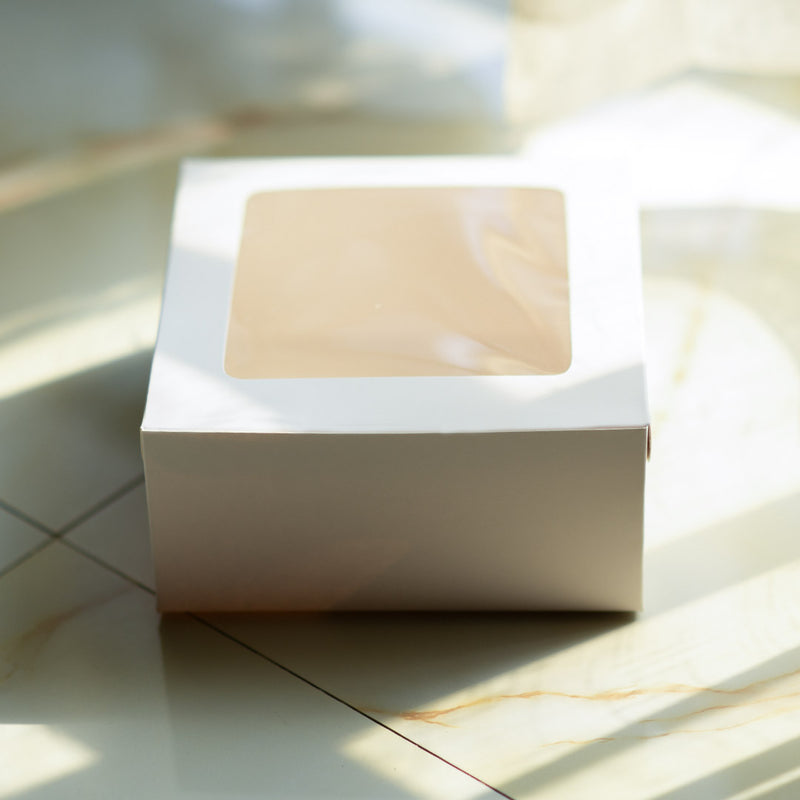 EcoPakOnline White cake box 8.5x8.5x4 inches for cakes/tarts