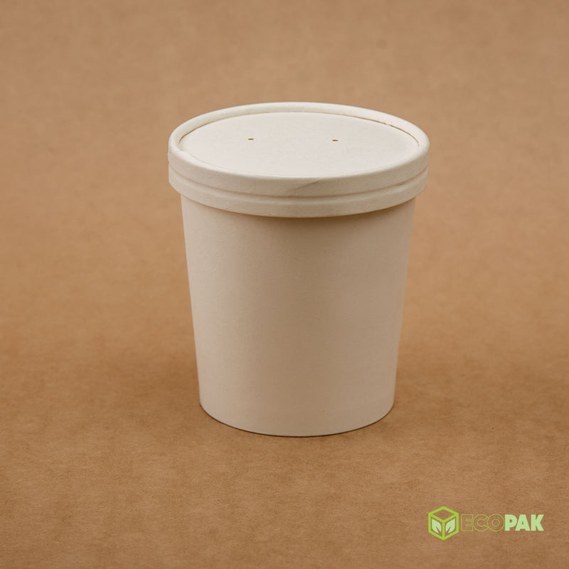 EcoPakOnline 480 ml Kraft bowl with lid (White)