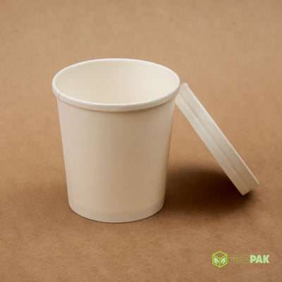 EcoPakOnline 480 ml Kraft bowl with lid (White)