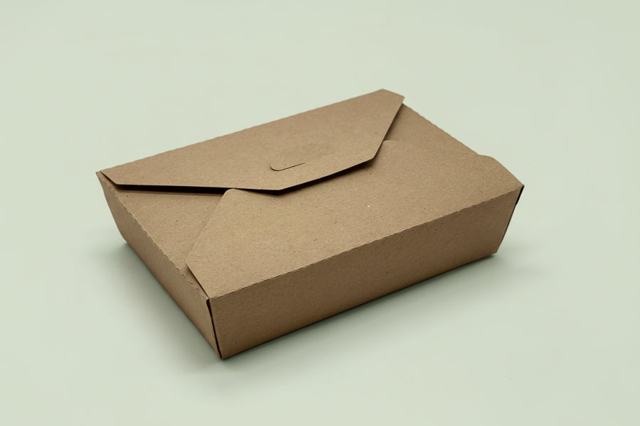 EcoPakOnline Kraft takeout containers medium 7x5x2 inches for Rice/Pasta/ Noodles/ Salads