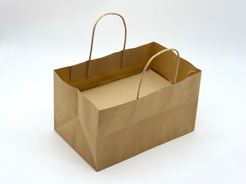 EcoPakOnline Kraft bakery bag 10x6.5x6 inches with twisted rope handle