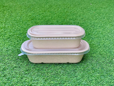 EcoPakOnline 700ml Bagasse (sugarcane pulp) bowl with lid