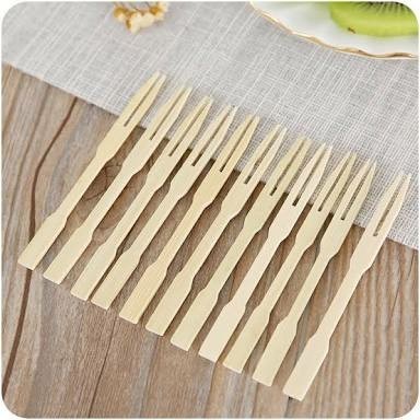 EcoPakOnline Bamboo fruit fork