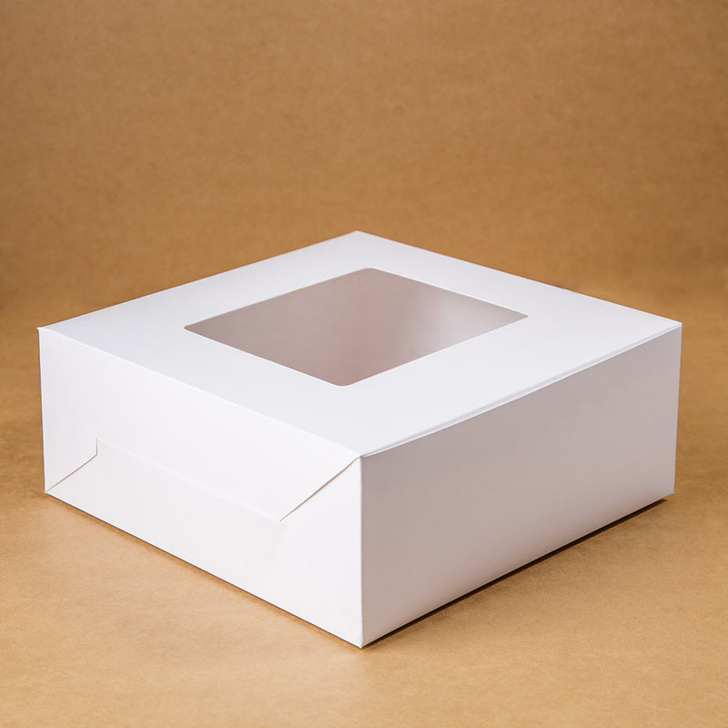 EcoPakOnline White cake box 10x10x4 inches