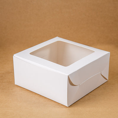 EcoPakOnline White cake box 8.5x8.5x4 inches for cakes/tarts