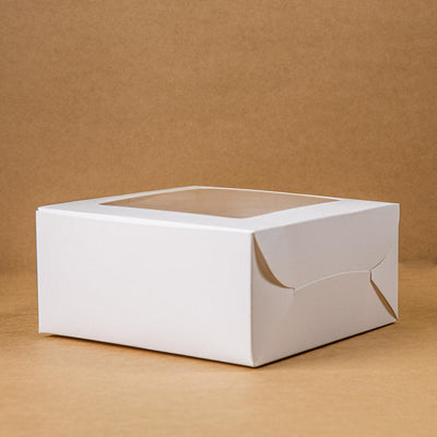 EcoPakOnline White cake box 8.5x8.5x4 inches for cakes/tarts